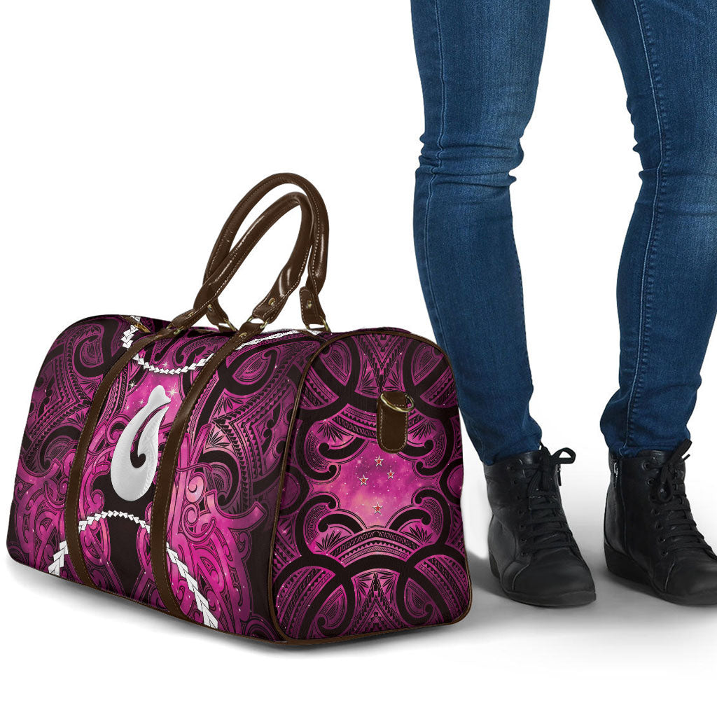 Maori Matariki Hei Matau Mawhero Travel Bag Maori Kowhaiwhai Pattern Galaxy