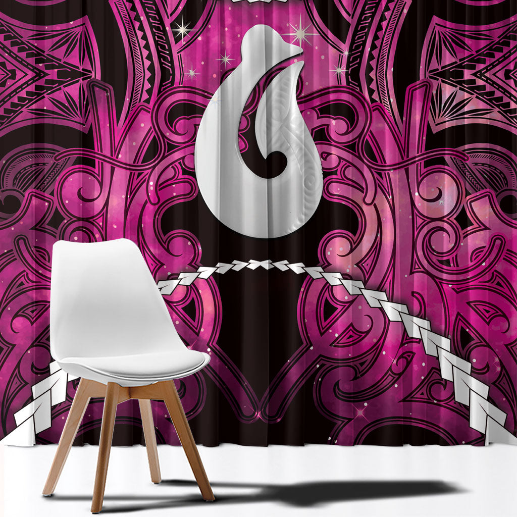 Maori Matariki Hei Matau Mawhero Window Curtain Maori Kowhaiwhai Pattern Galaxy