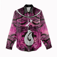 Personalised Maori Matariki Hei Matau Mawhero Women Casual Shirt Maori Kowhaiwhai Pattern Galaxy LT01 - Polynesian Pride