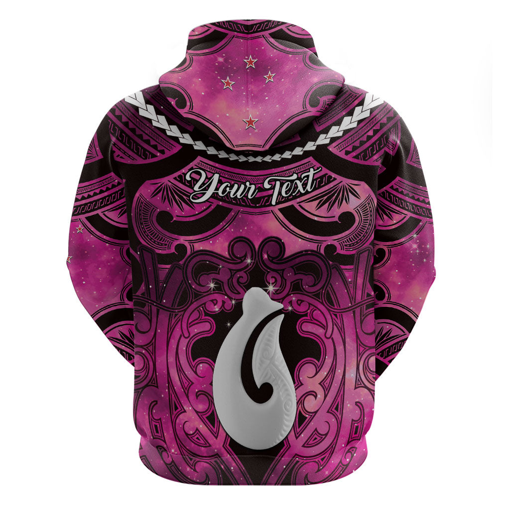 Personalised Maori Matariki Hei Matau Mawhero Zip Hoodie Maori Kowhaiwhai Pattern Galaxy