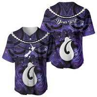 Personalised Maori Matariki Hei Matau Waiporoporo Baseball Jersey Maori Kowhaiwhai Pattern Galaxy LT01 - Polynesian Pride