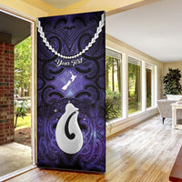 Personalised Maori Matariki Hei Matau Waiporoporo Door Cover Maori Kowhaiwhai Pattern Galaxy