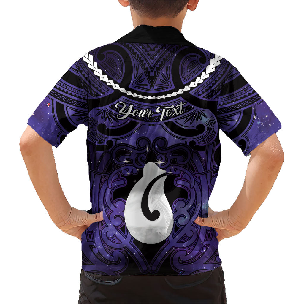 Personalised Maori Matariki Hei Matau Waiporoporo Kid Hawaiian Shirt Maori Kowhaiwhai Pattern Galaxy LT01 - Polynesian Pride