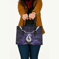 Maori Matariki Hei Matau Waiporoporo Leather Bag Maori Kowhaiwhai Pattern Galaxy LT01 - Polynesian Pride