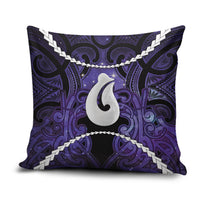 Maori Matariki Hei Matau Waiporoporo Pillow Cover Maori Kowhaiwhai Pattern Galaxy LT01 Purple - Polynesian Pride
