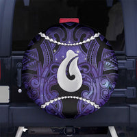 Maori Matariki Hei Matau Waiporoporo Spare Tire Cover Maori Kowhaiwhai Pattern Galaxy