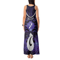 Personalised Maori Matariki Hei Matau Waiporoporo Tank Maxi Dress Maori Kowhaiwhai Pattern Galaxy LT01 - Polynesian Pride
