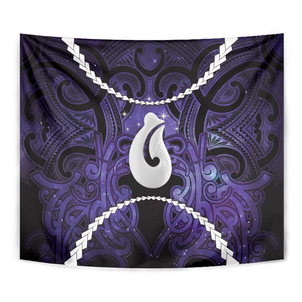 Maori Matariki Hei Matau Waiporoporo Tapestry Maori Kowhaiwhai Pattern Galaxy