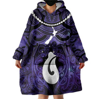 Personalised Maori Matariki Hei Matau Waiporoporo Wearable Blanket Hoodie Maori Kowhaiwhai Pattern Galaxy LT01 - Polynesian Pride