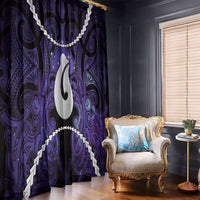 Maori Matariki Hei Matau Waiporoporo Window Curtain Maori Kowhaiwhai Pattern Galaxy