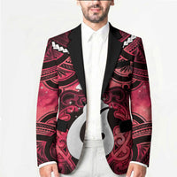 Personalised Maori Matariki Hei Matau Whero Blazer Maori Kowhaiwhai Pattern Galaxy