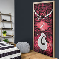 Personalised Maori Matariki Hei Matau Whero Door Cover Maori Kowhaiwhai Pattern Galaxy
