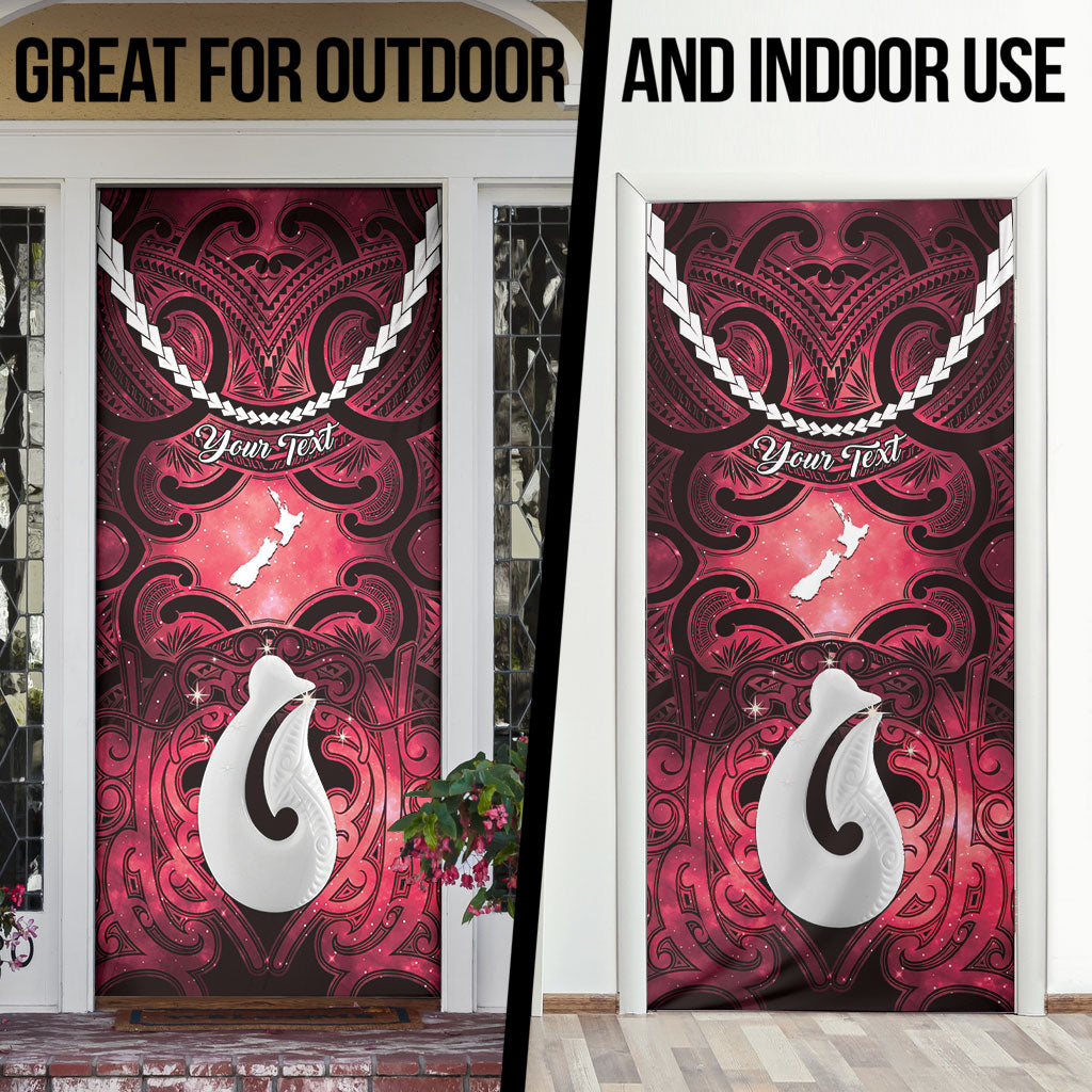 Personalised Maori Matariki Hei Matau Whero Door Cover Maori Kowhaiwhai Pattern Galaxy