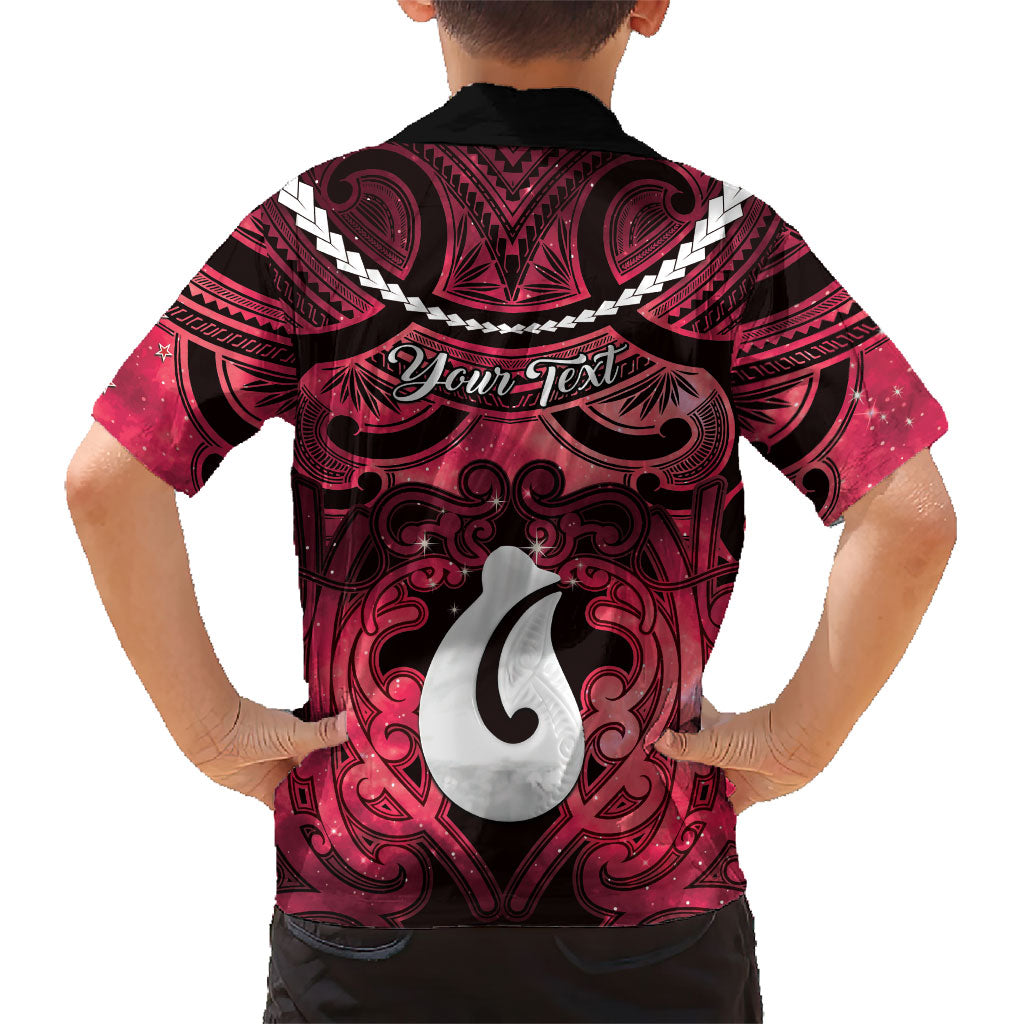 Personalised Maori Matariki Hei Matau Whero Family Matching Off Shoulder Maxi Dress and Hawaiian Shirt Maori Kowhaiwhai Pattern Galaxy LT01 - Polynesian Pride
