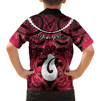 Personalised Maori Matariki Hei Matau Whero Family Matching Short Sleeve Bodycon Dress and Hawaiian Shirt Maori Kowhaiwhai Pattern Galaxy LT01 - Polynesian Pride