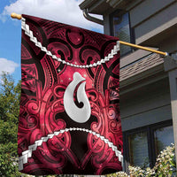 Maori Matariki Hei Matau Whero Garden Flag Maori Kowhaiwhai Pattern Galaxy LT01 - Polynesian Pride