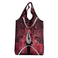 Maori Matariki Hei Matau Whero Grocery Bag Maori Kowhaiwhai Pattern Galaxy