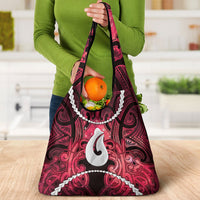 Maori Matariki Hei Matau Whero Grocery Bag Maori Kowhaiwhai Pattern Galaxy