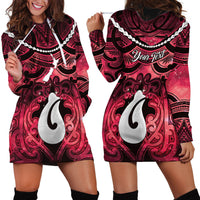 Personalised Maori Matariki Hei Matau Whero Hoodie Dress Maori Kowhaiwhai Pattern Galaxy LT01 - Polynesian Pride