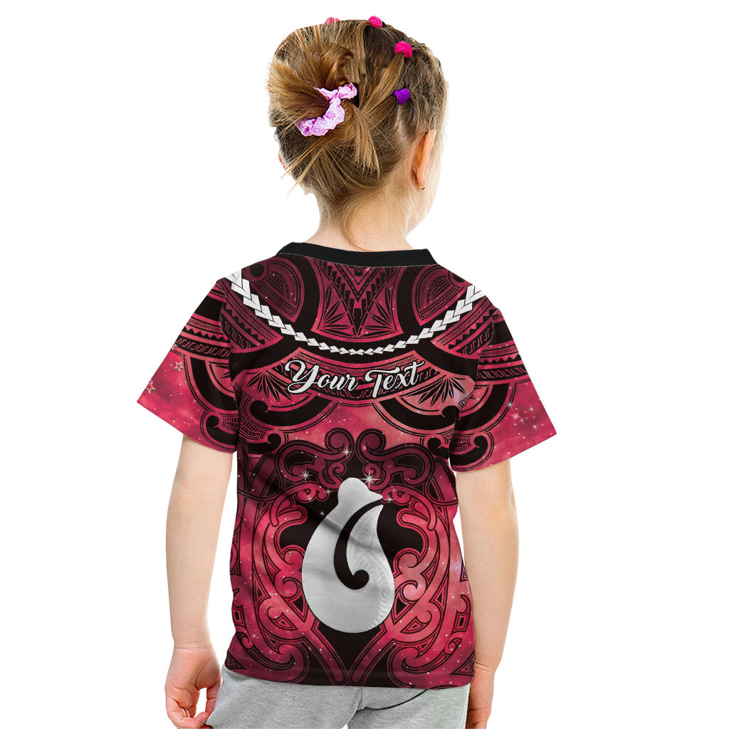 Personalised Maori Matariki Hei Matau Whero Kid T Shirt Maori Kowhaiwhai Pattern Galaxy