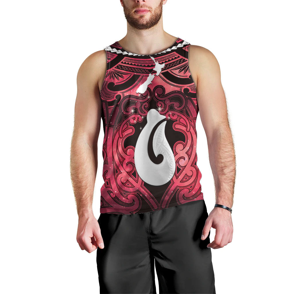 Personalised Maori Matariki Hei Matau Whero Men Tank Top Maori Kowhaiwhai Pattern Galaxy