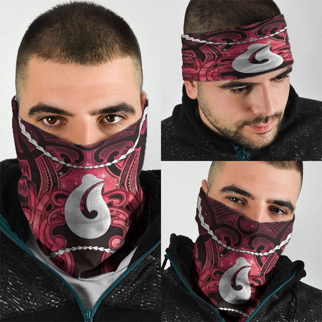 Maori Matariki Hei Matau Whero Neck Gaiter Maori Kowhaiwhai Pattern Galaxy