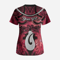 Personalised Maori Matariki Hei Matau Whero Scrub Top Maori Kowhaiwhai Pattern Galaxy