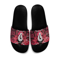Maori Matariki Hei Matau Whero Slide Sandals Maori Kowhaiwhai Pattern Galaxy