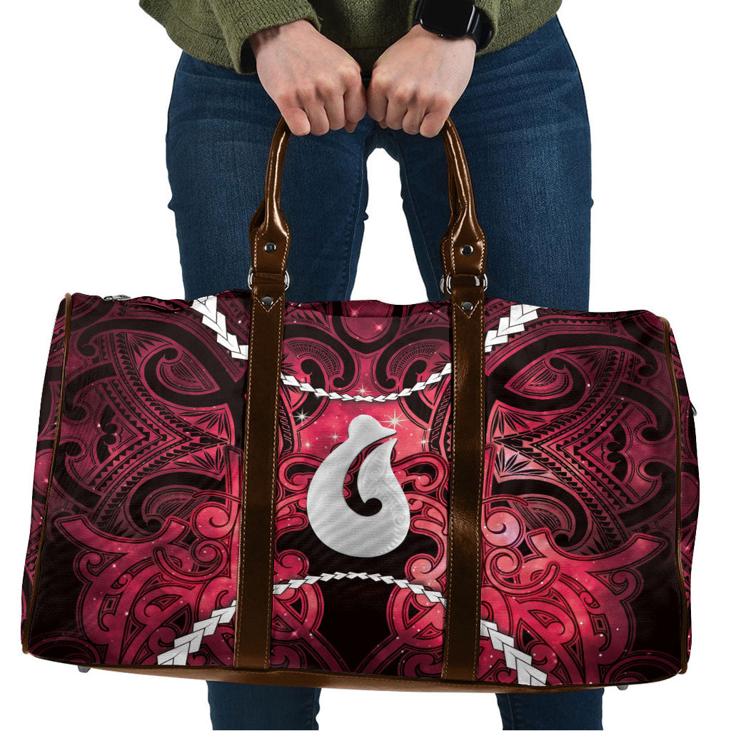 Maori Matariki Hei Matau Whero Travel Bag Maori Kowhaiwhai Pattern Galaxy