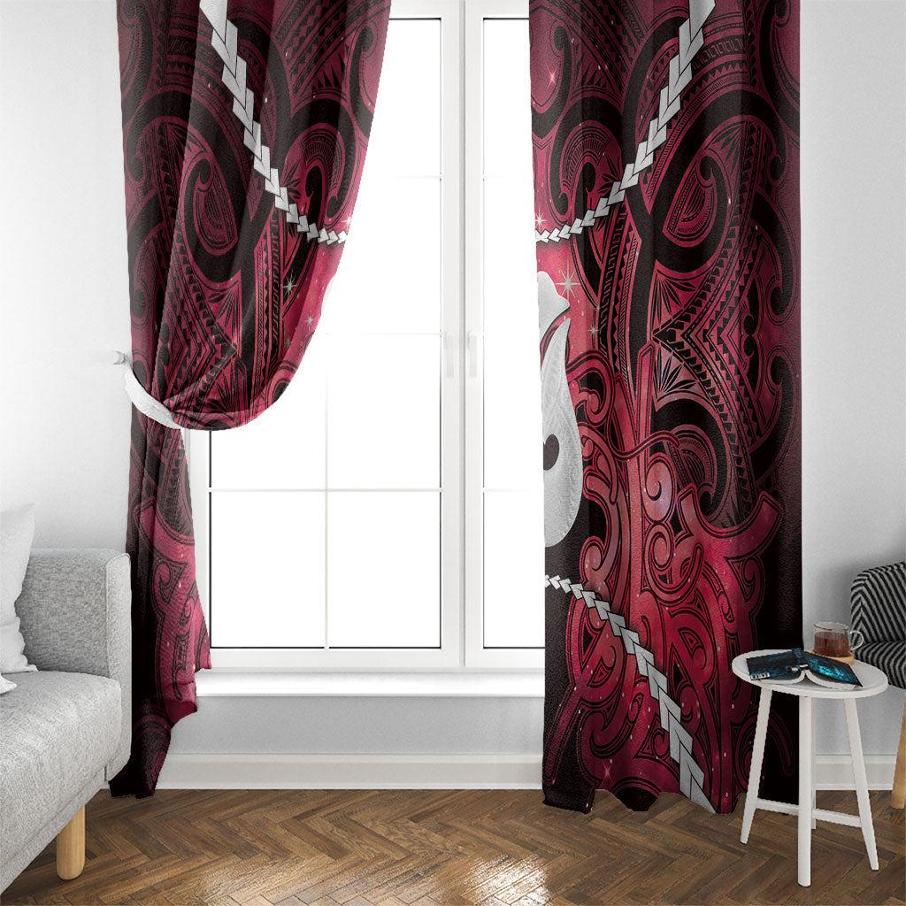 Maori Matariki Hei Matau Whero Window Curtain Maori Kowhaiwhai Pattern Galaxy