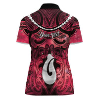 Personalised Maori Matariki Hei Matau Whero Women Polo Shirt Maori Kowhaiwhai Pattern Galaxy LT01 - Polynesian Pride
