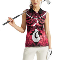 Personalised Maori Matariki Hei Matau Whero Women Sleeveless Polo Shirt Maori Kowhaiwhai Pattern Galaxy LT01 - Polynesian Pride