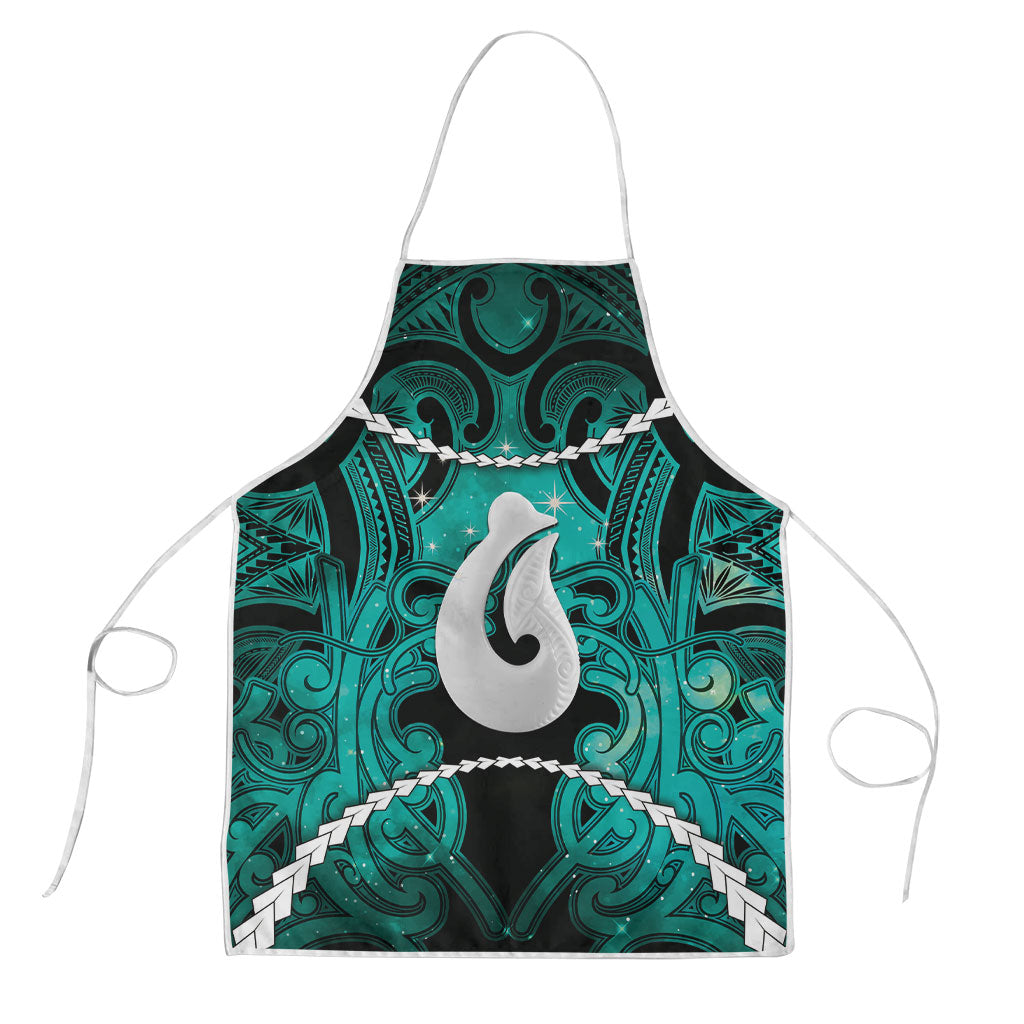 Maori Matariki Hei Matau Turquoise Apron Maori Kowhaiwhai Pattern Galaxy