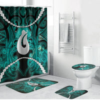 Maori Matariki Hei Matau Turquoise Bathroom Set Maori Kowhaiwhai Pattern Galaxy