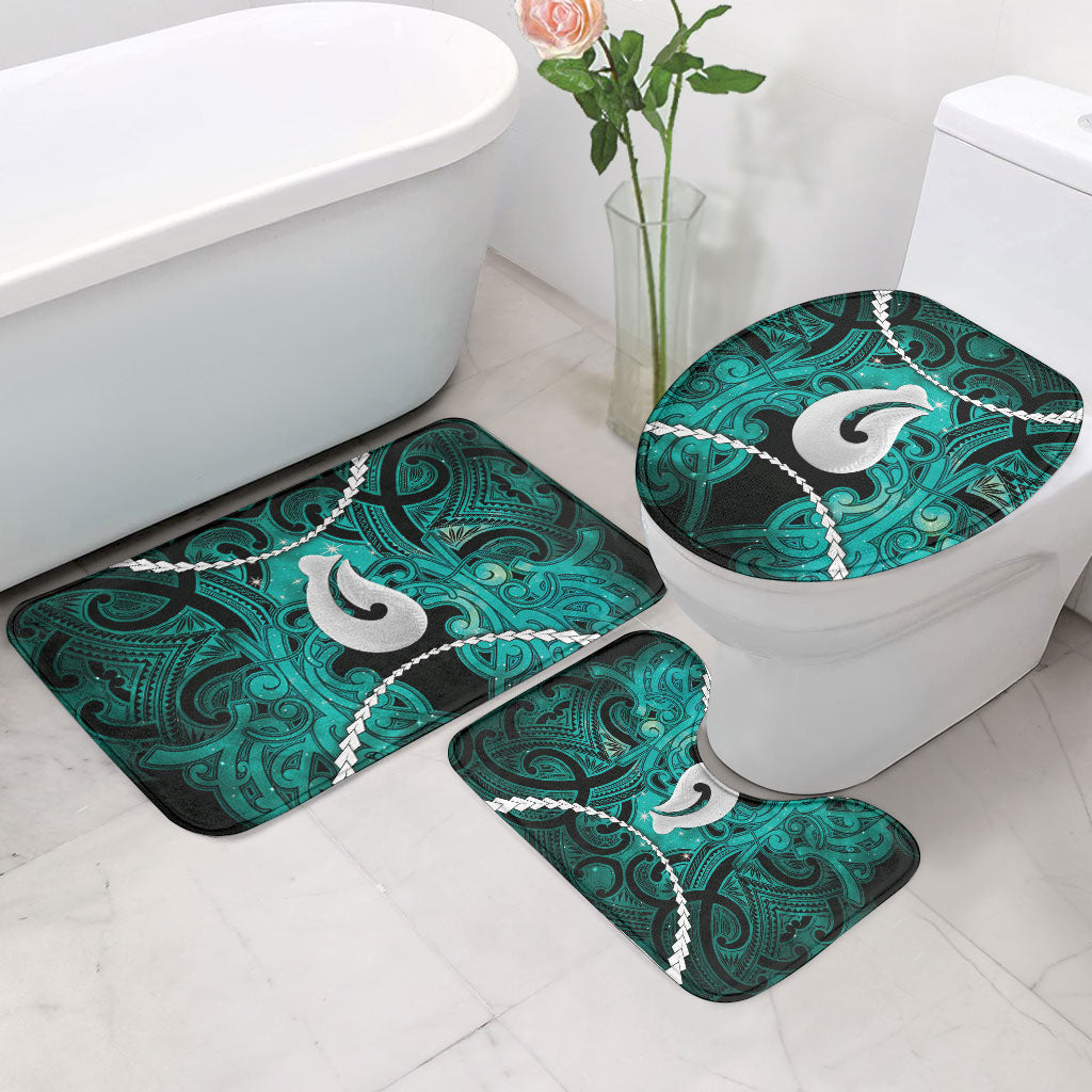 Maori Matariki Hei Matau Turquoise Bathroom Set Maori Kowhaiwhai Pattern Galaxy