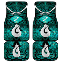 Personalised Maori Matariki Hei Matau Turquoise Car Mats Maori Kowhaiwhai Pattern Galaxy