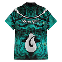 Personalised Maori Matariki Hei Matau Turquoise Family Matching Off The Shoulder Long Sleeve Dress and Hawaiian Shirt Maori Kowhaiwhai Pattern Galaxy LT01 - Polynesian Pride