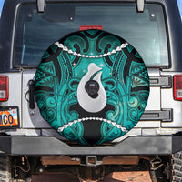 Maori Matariki Hei Matau Turquoise Spare Tire Cover Maori Kowhaiwhai Pattern Galaxy