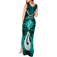 Personalised Maori Matariki Hei Matau Turquoise Tank Maxi Dress Maori Kowhaiwhai Pattern Galaxy