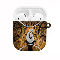 Maori Matariki Hei Matau Kowhai AirPods Case Maori Kowhaiwhai Pattern Galaxy LT01 Yellow - Polynesian Pride
