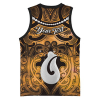 Personalised Maori Matariki Hei Matau Kowhai Basketball Jersey Maori Kowhaiwhai Pattern Galaxy
