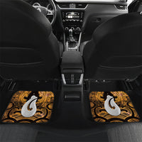 Personalised Maori Matariki Hei Matau Kowhai Car Mats Maori Kowhaiwhai Pattern Galaxy LT01 Set 2pcs - Back Yellow - Polynesian Pride
