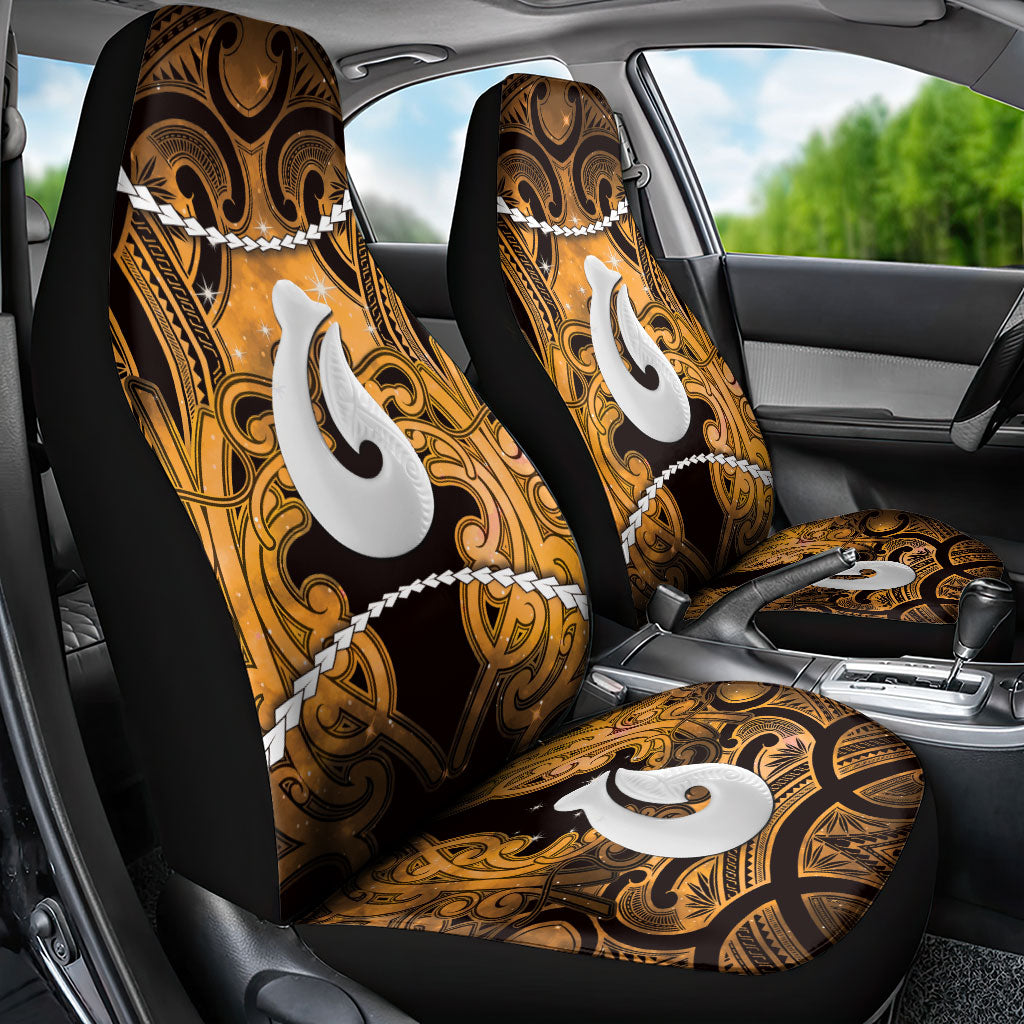 Maori Matariki Hei Matau Kowhai Car Seat Cover Maori Kowhaiwhai Pattern Galaxy