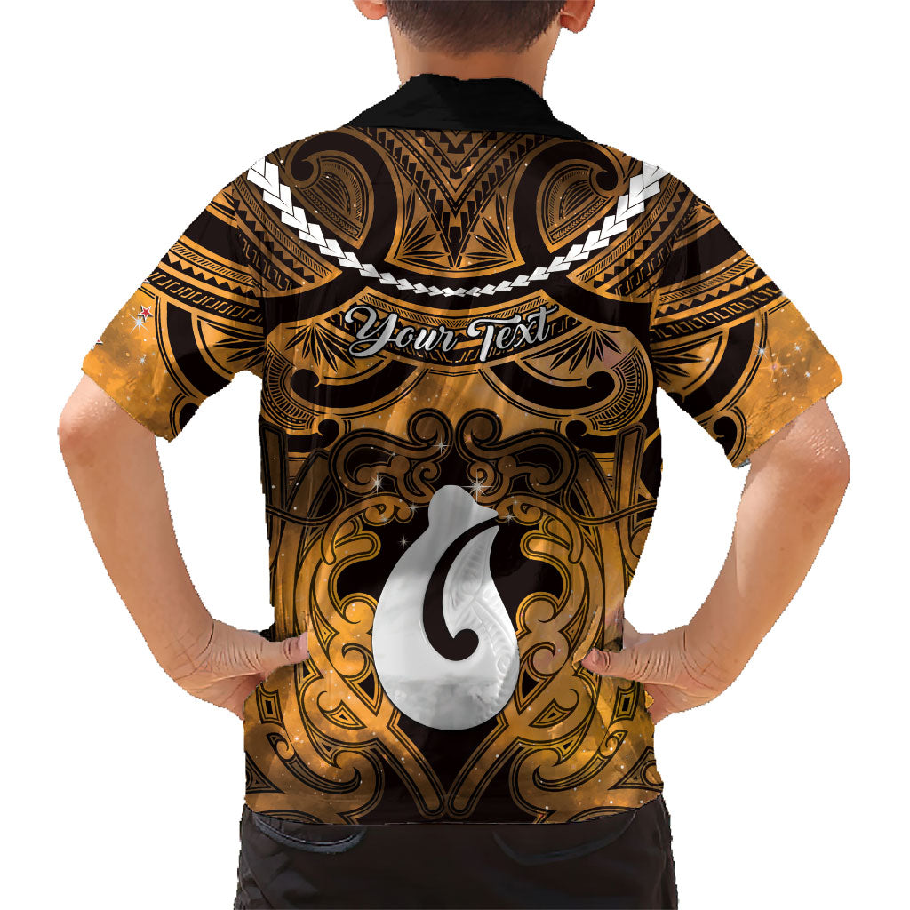 Personalised Maori Matariki Hei Matau Kowhai Family Matching Mermaid Dress and Hawaiian Shirt Maori Kowhaiwhai Pattern Galaxy LT01 - Polynesian Pride