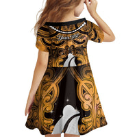 Personalised Maori Matariki Hei Matau Kowhai Family Matching Summer Maxi Dress and Hawaiian Shirt Maori Kowhaiwhai Pattern Galaxy LT01 - Polynesian Pride