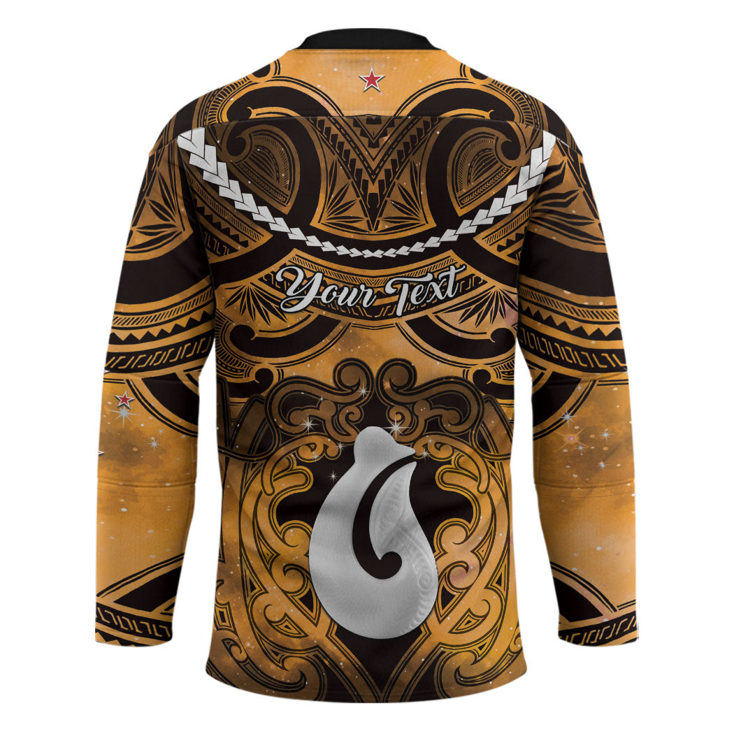 Personalised Maori Matariki Hei Matau Kowhai Hockey Jersey Maori Kowhaiwhai Pattern Galaxy