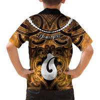Personalised Maori Matariki Hei Matau Kowhai Kid Hawaiian Shirt Maori Kowhaiwhai Pattern Galaxy