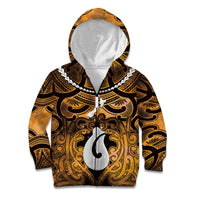 Personalised Maori Matariki Hei Matau Kowhai Kid Hoodie Maori Kowhaiwhai Pattern Galaxy