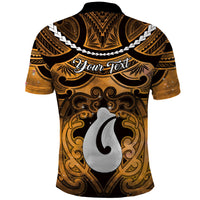 Personalised Maori Matariki Hei Matau Kowhai Polo Shirt Maori Kowhaiwhai Pattern Galaxy