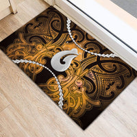 Maori Matariki Hei Matau Kowhai Rubber Doormat Maori Kowhaiwhai Pattern Galaxy